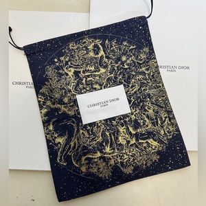 Christian Dior Holiday Blue Constellations Drawstring Pouch Gift Bag New VIP